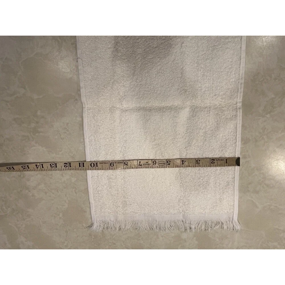 Vtg Cannon Monogrammed Hand Towel Off White Gold Glam Hollywood Regency USA